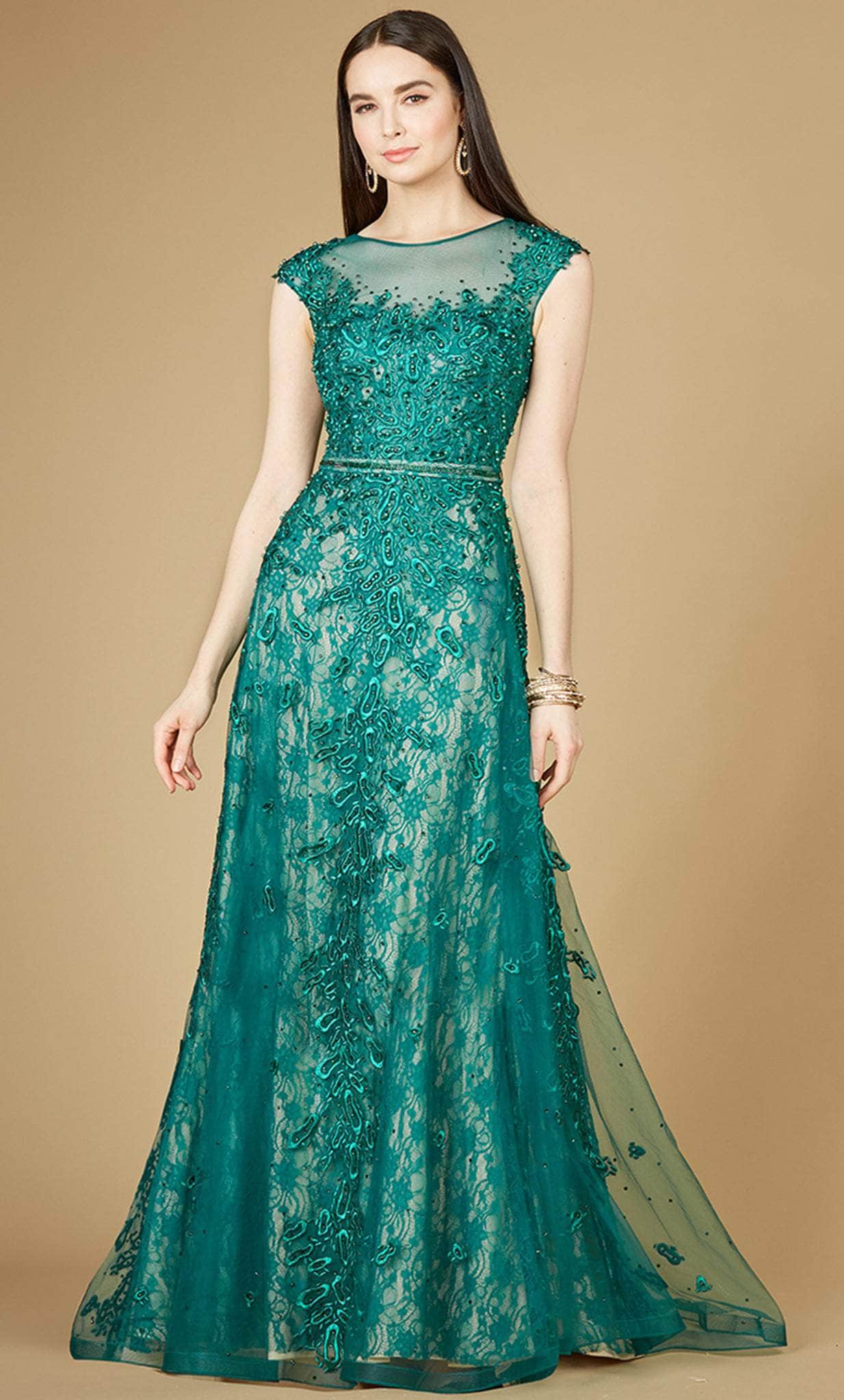 Lara Dresses 29250 - Embroidered Cap Sleeve Evening Gown