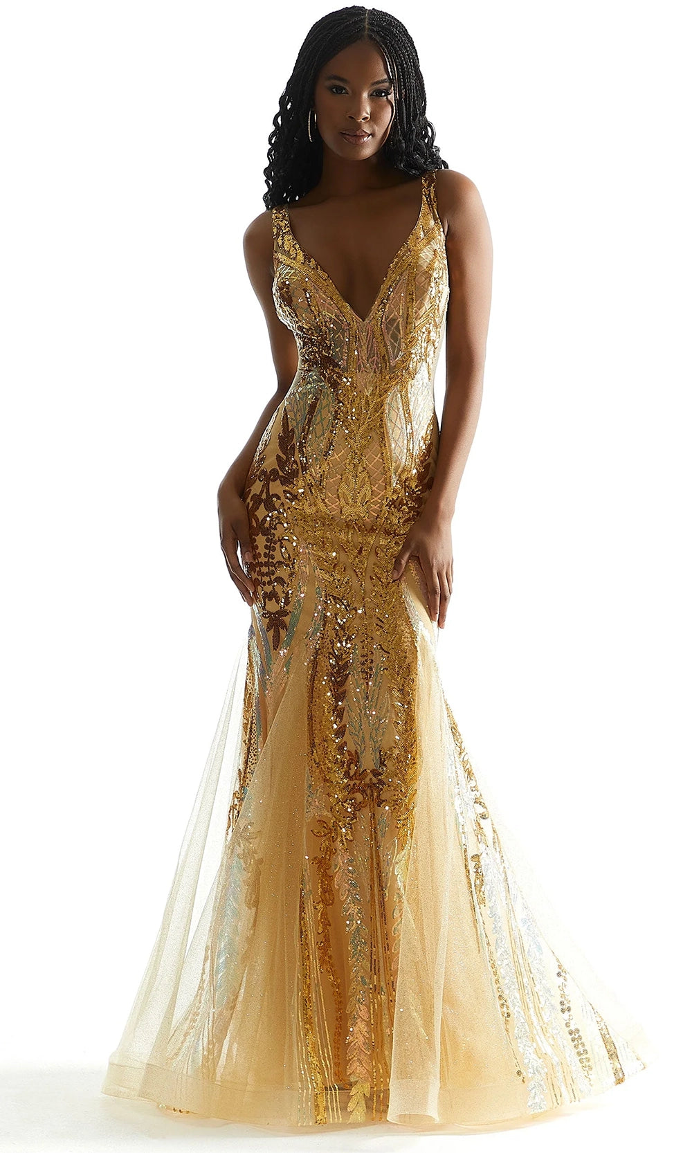 Mori Lee 49317 - Sequin Embellished Mermaid Prom Gown