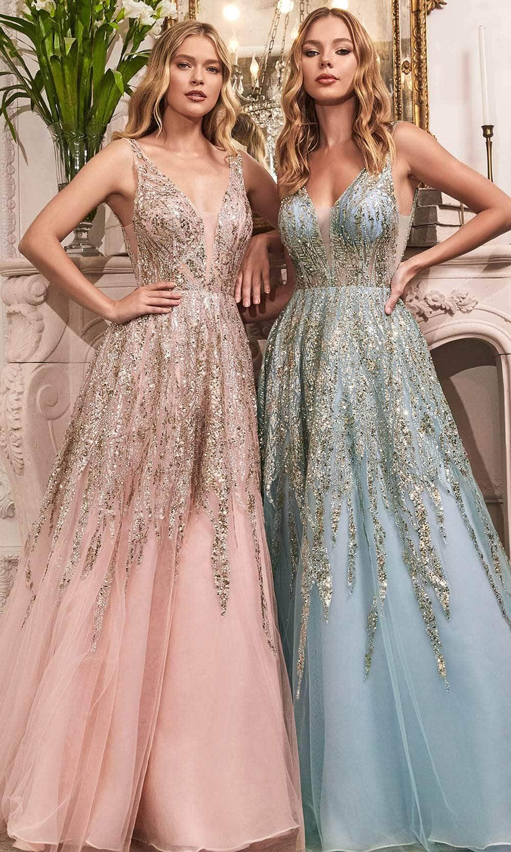 Ladivine C135 - Embellished Sleeveless Prom Dress