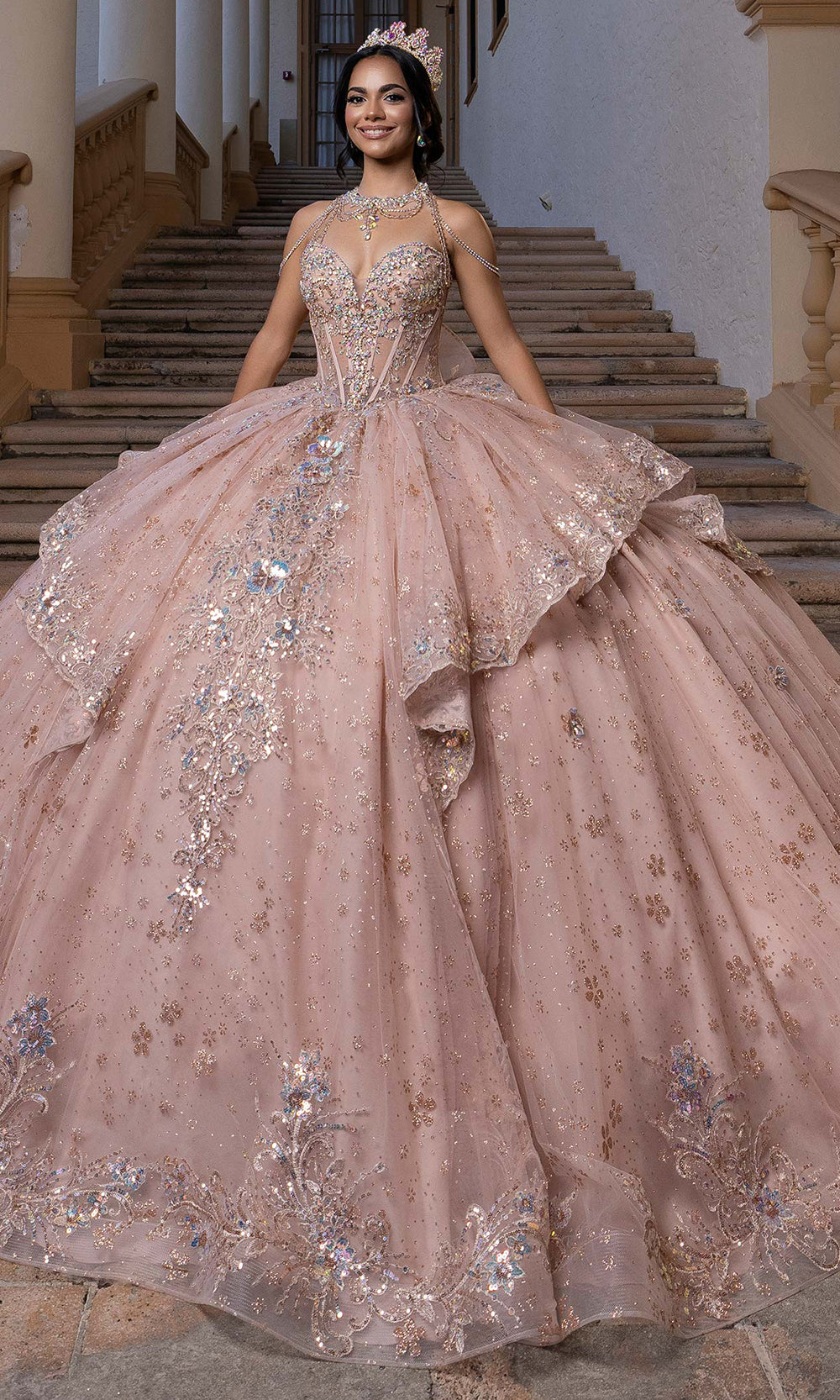 Vizcaya by Mori Lee 4080002 - Sweetheart Sparkling Layered Ballgown