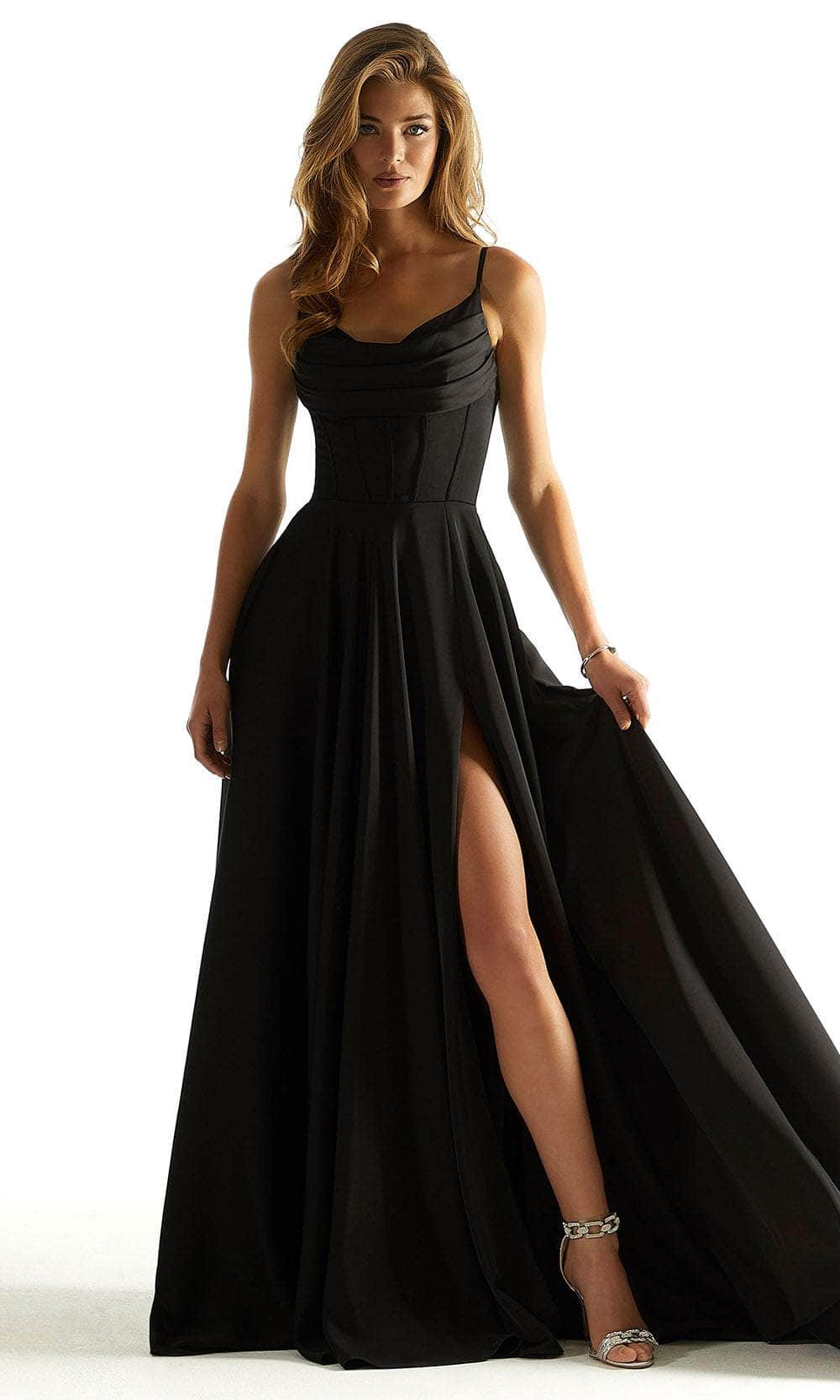 Mori Lee 49011 - Satin Cowl Prom Dress