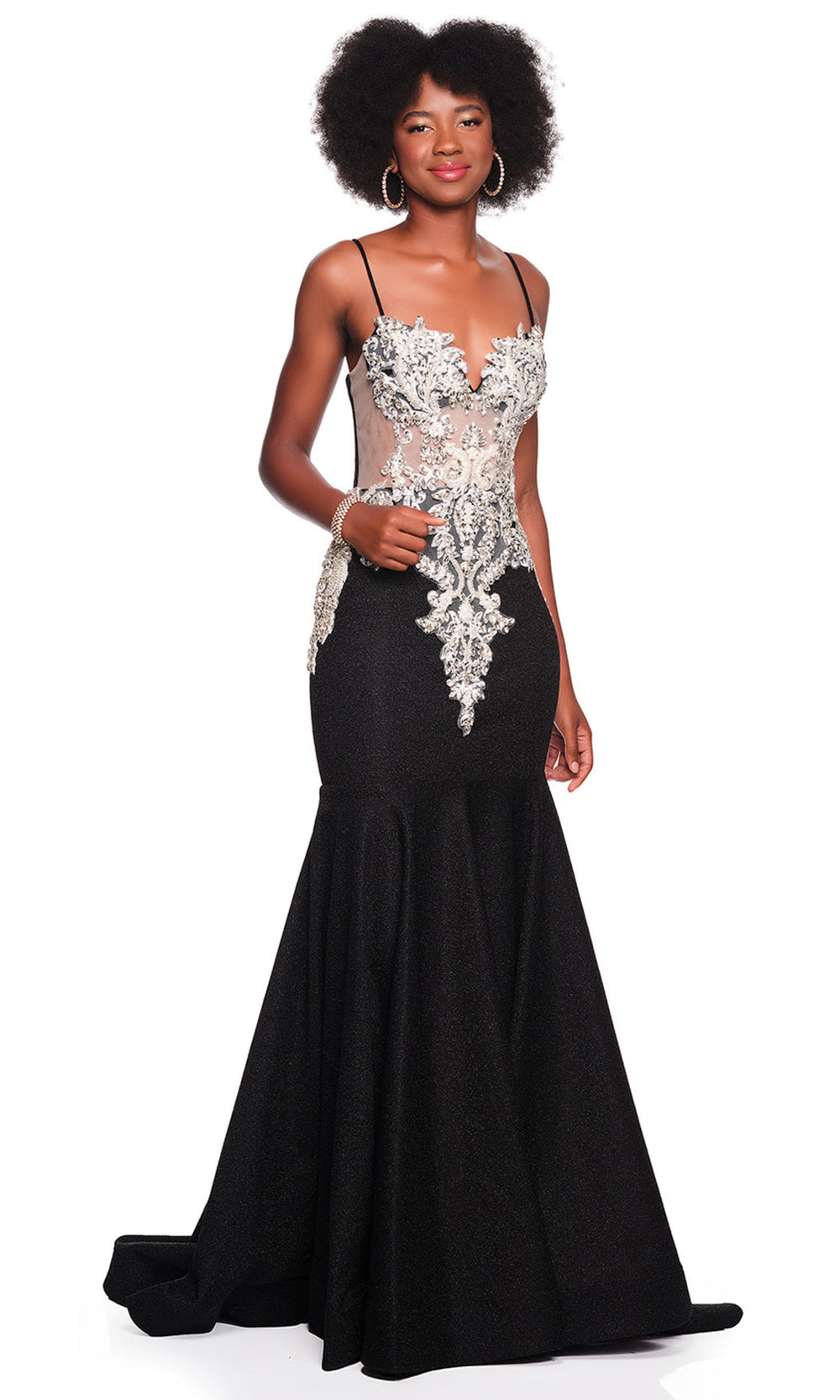 Dave & Johnny 12800 - Beaded Illusion Bodice Mermaid Prom Gown