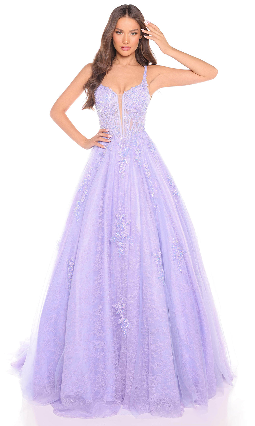 Amarra 88219 - Sequin Embroidered V-Neck Ballgown