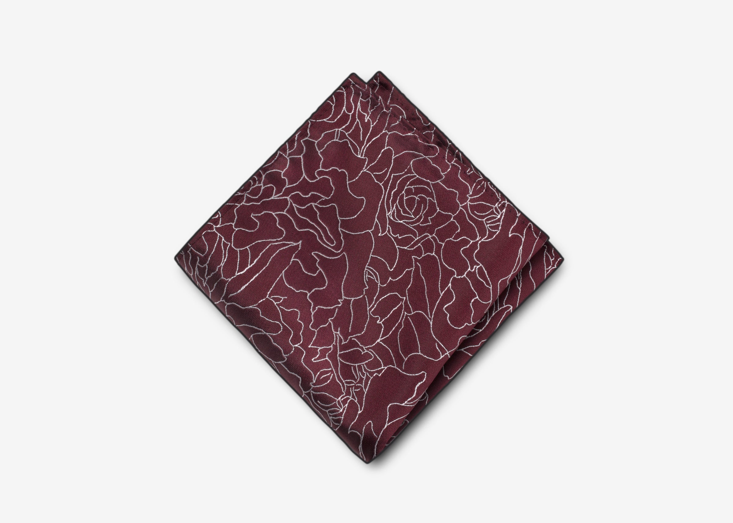 Redwood Wavy Floral Pocket Square