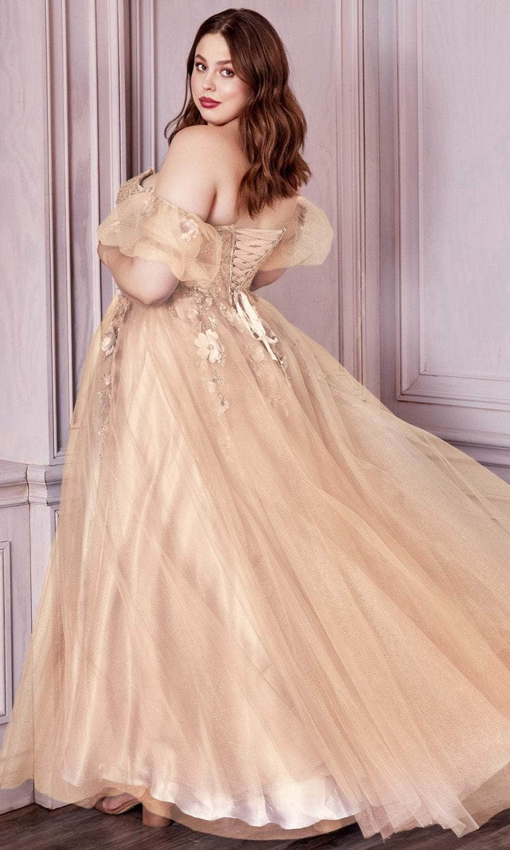 Ladivine CD0191C - Glitter Print A-line Prom Dress
