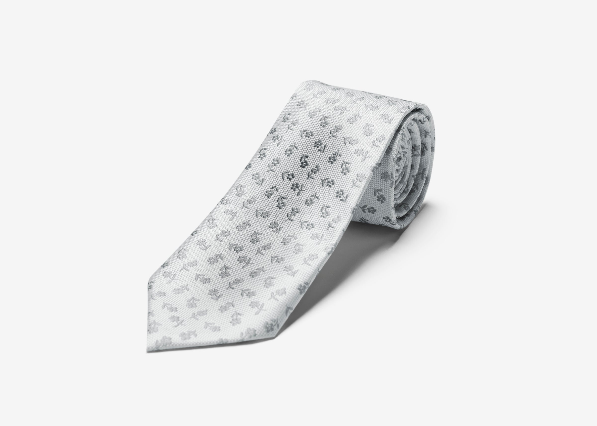 White Single Flower Long Tie