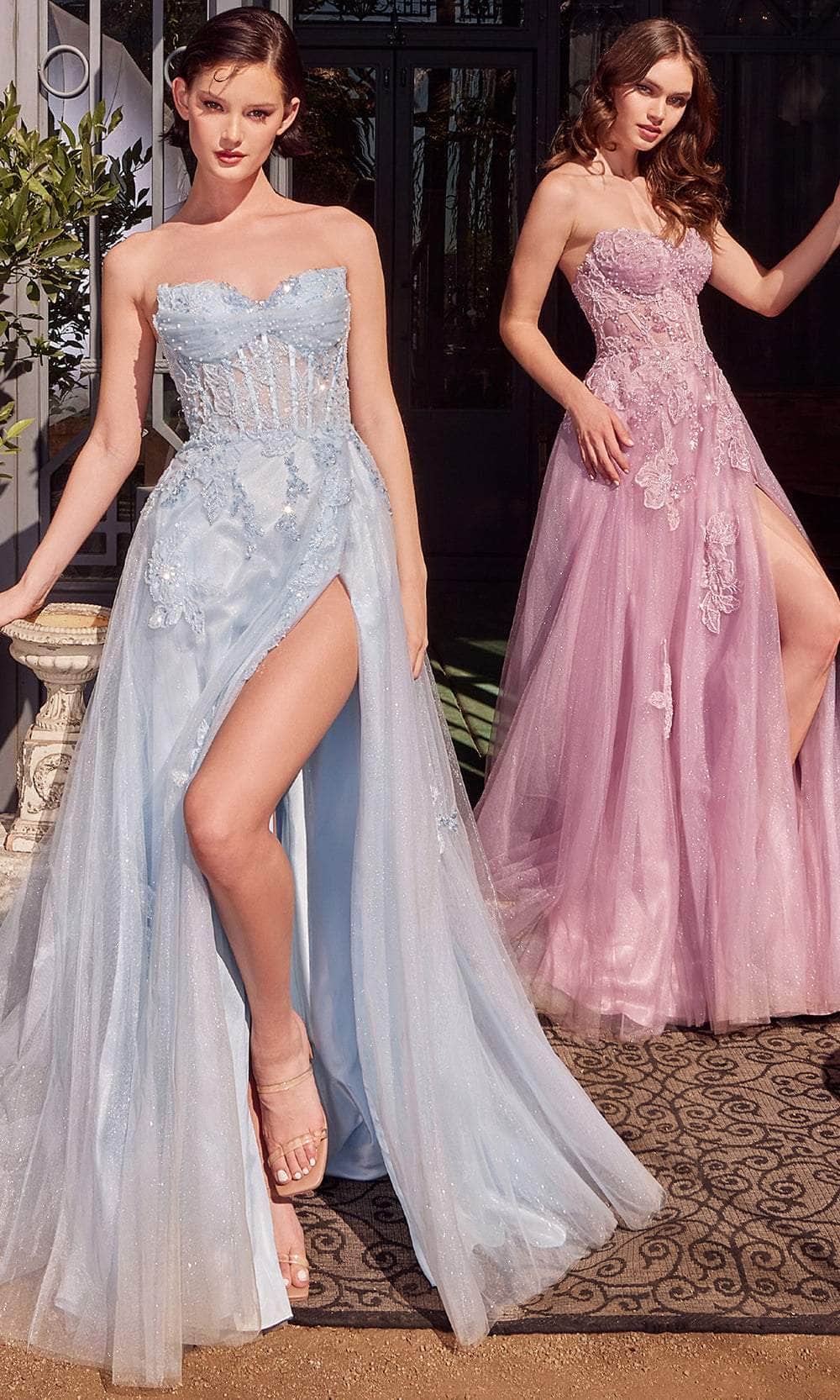 Andrea and Leo A1378 - Sweetheart Floral Sequin Prom Gown