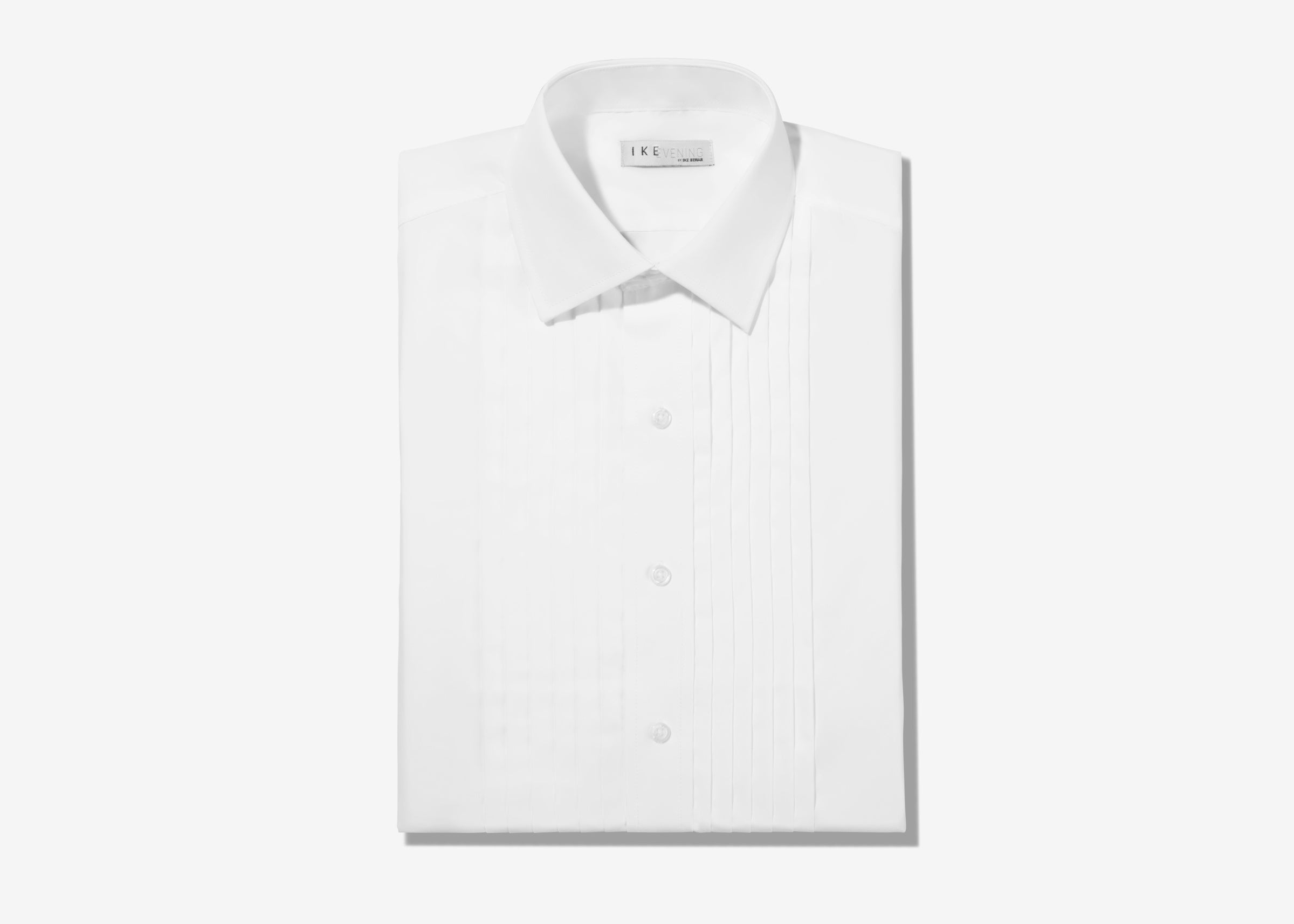 White Pleated Point Collar Shirt Large