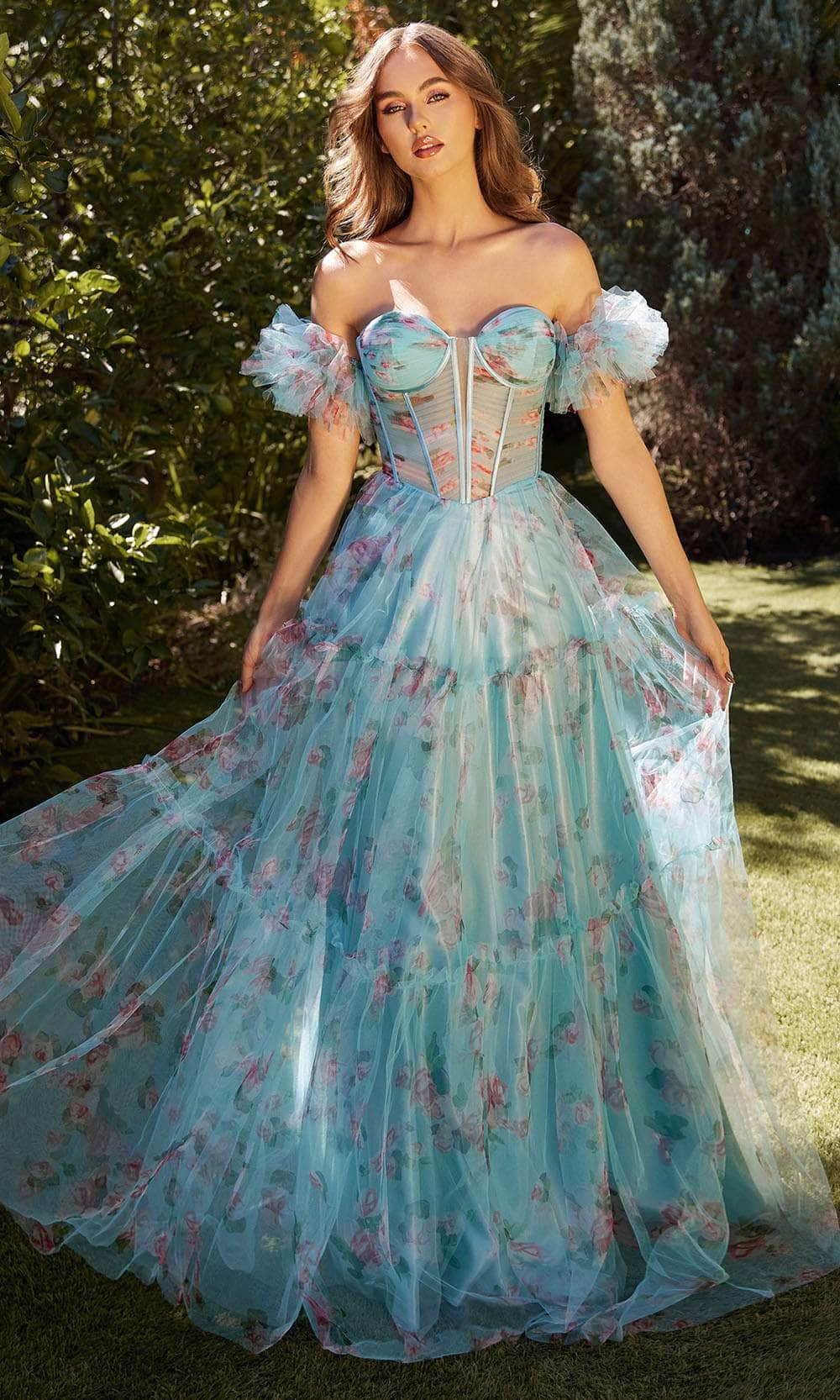Floral Sweetheart Evening Gown