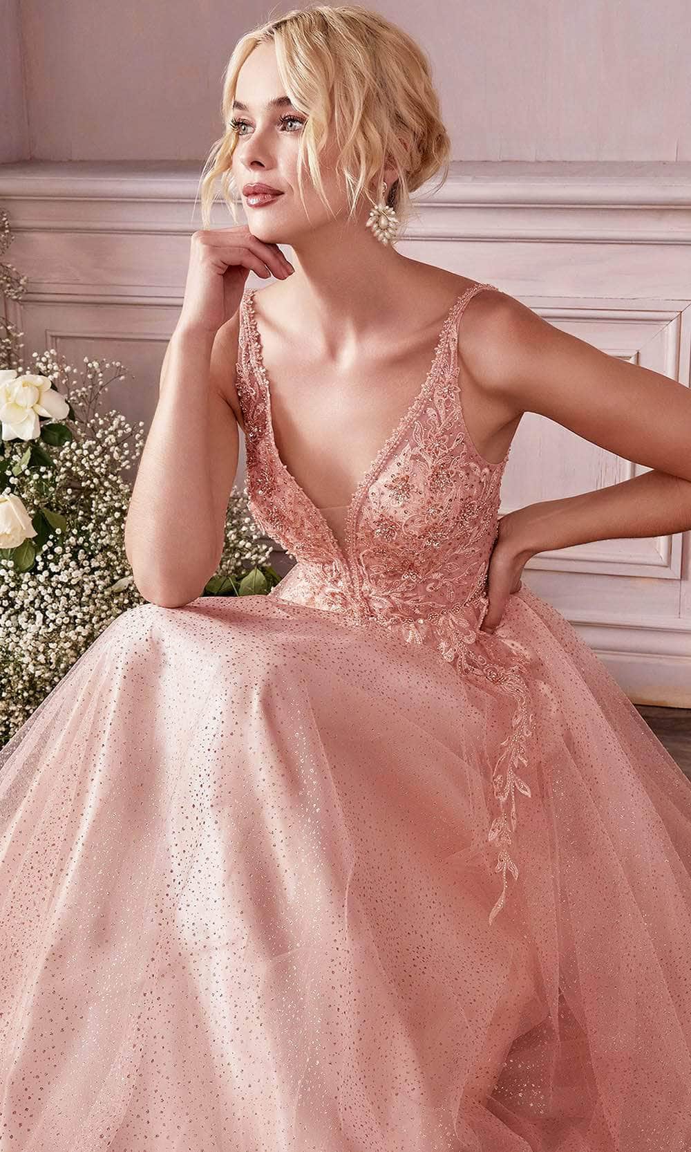 Ladivine CD0196 - Layered Tulle A-Line Gown