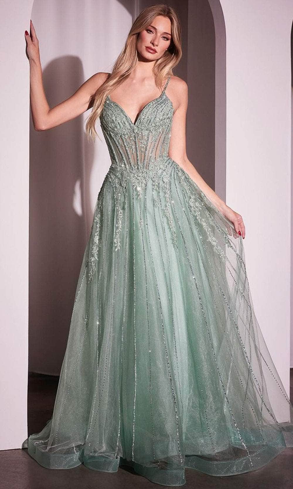 Ladivine CD786 - Crystalline Bodice Long Gown