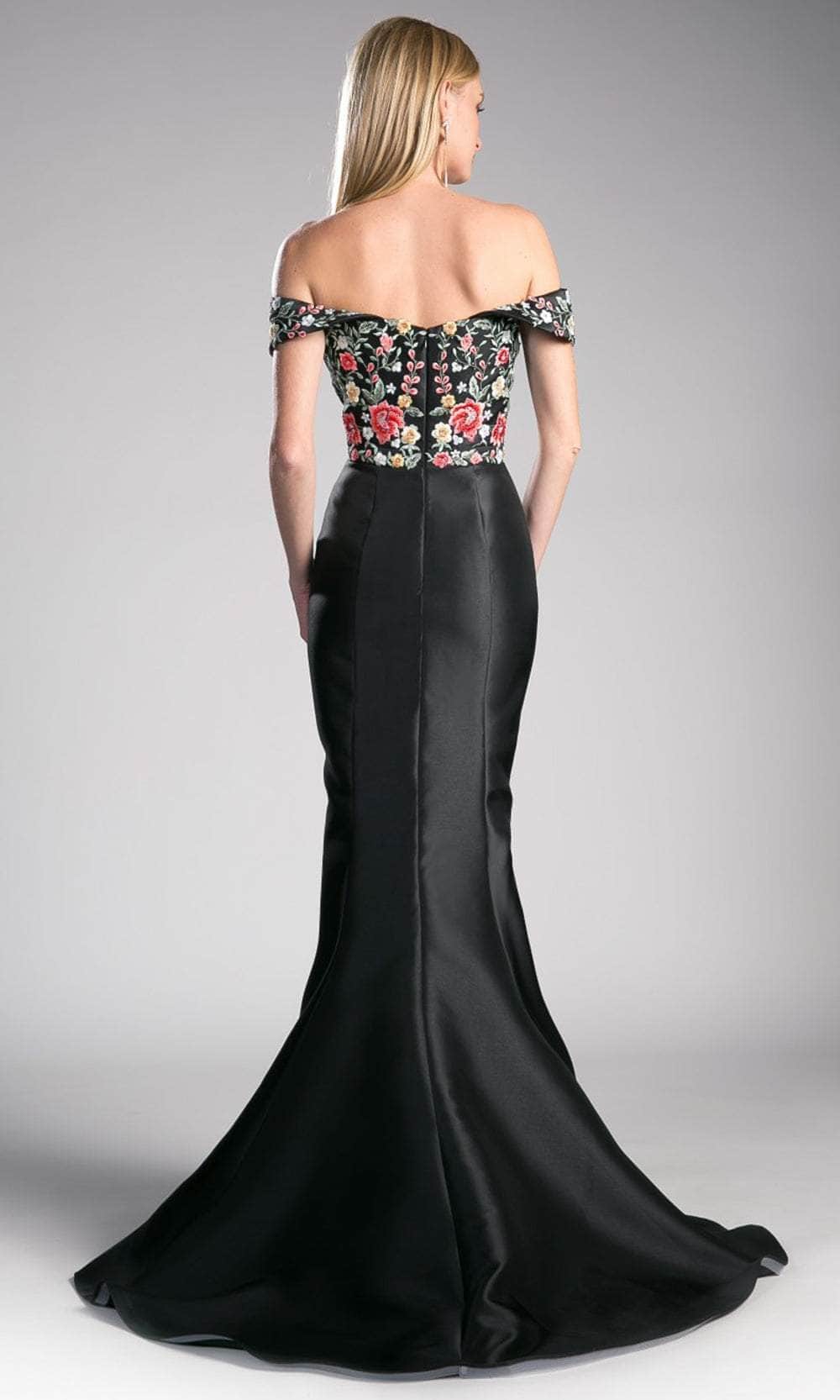 Ladivine HW07 - Off Shoulder Embroidered Trumpet Gown