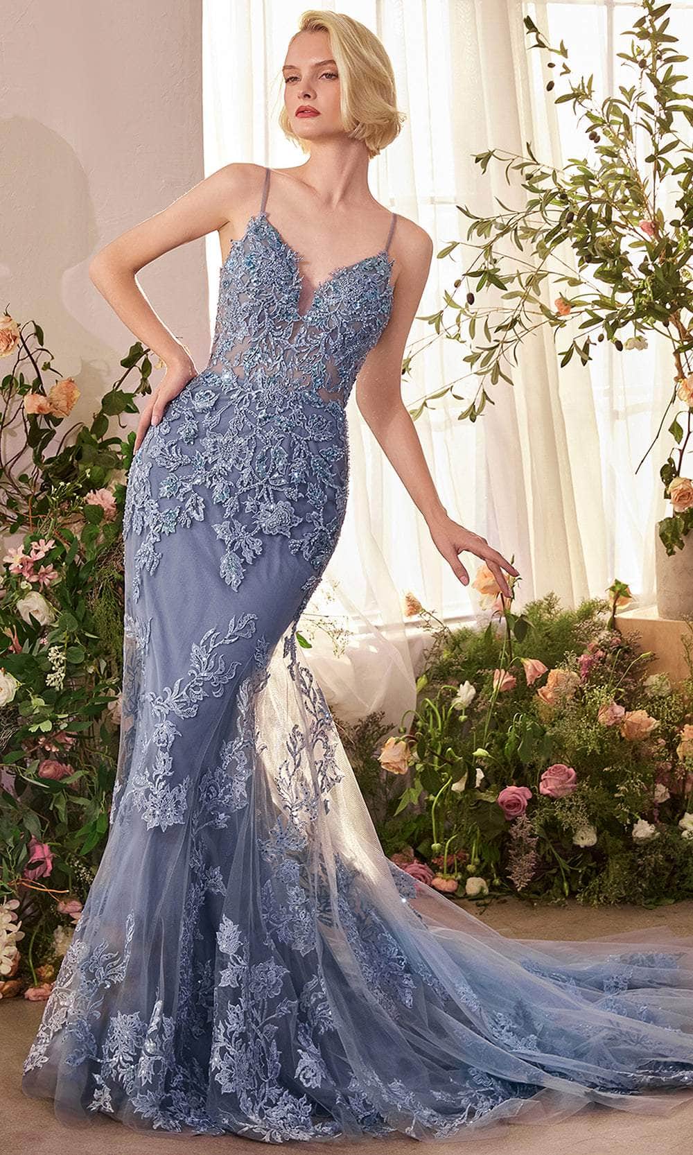 Andrea and Leo A1421 - V-Neck Beaded Embroidered Prom Gown