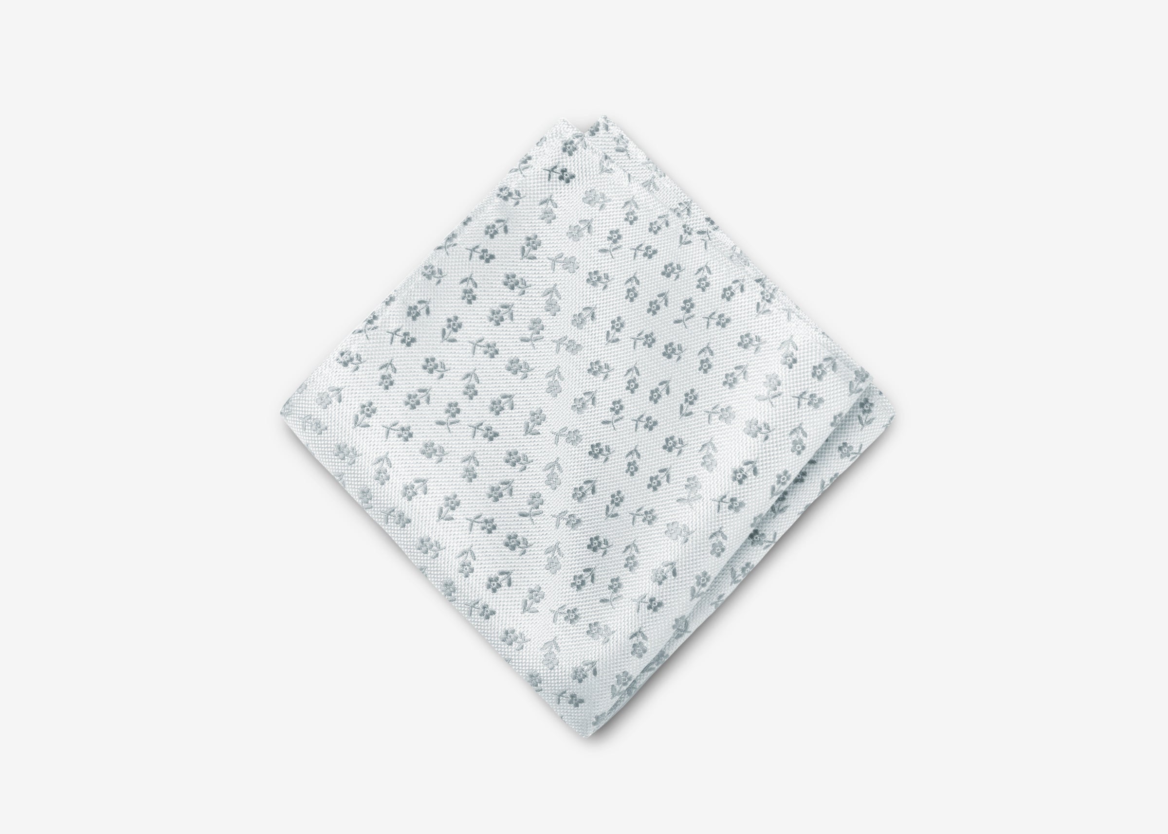 White Single Flower Pocket Square