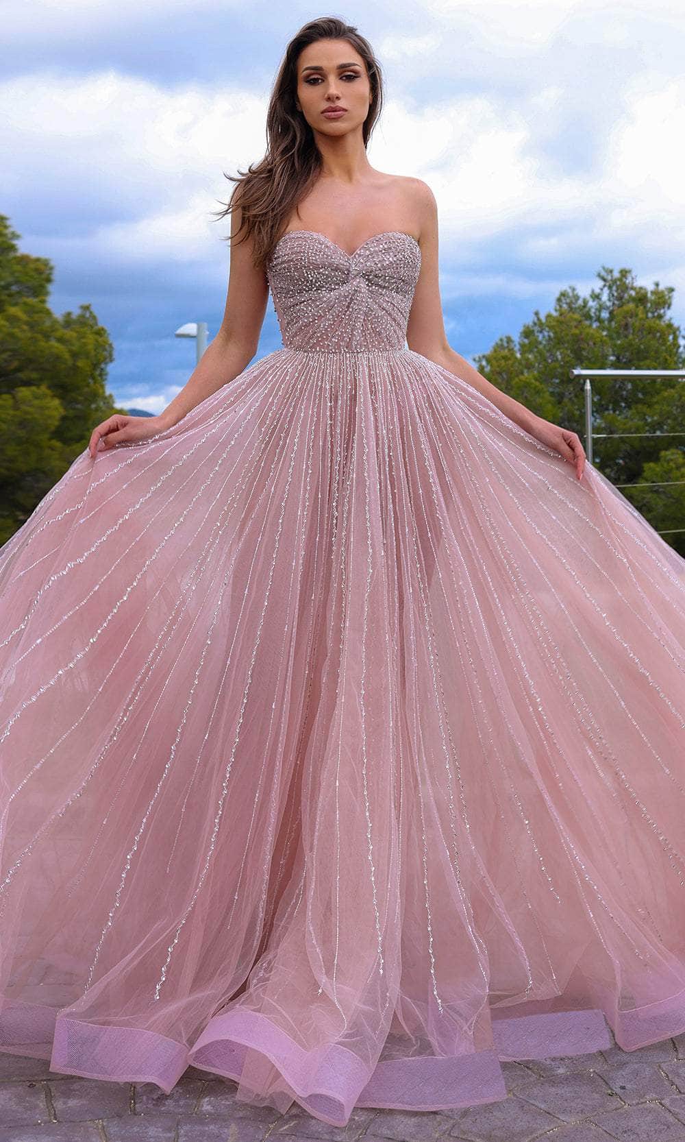 Chic and Holland AR330267 - Strapless Sweetheart Prom Gown