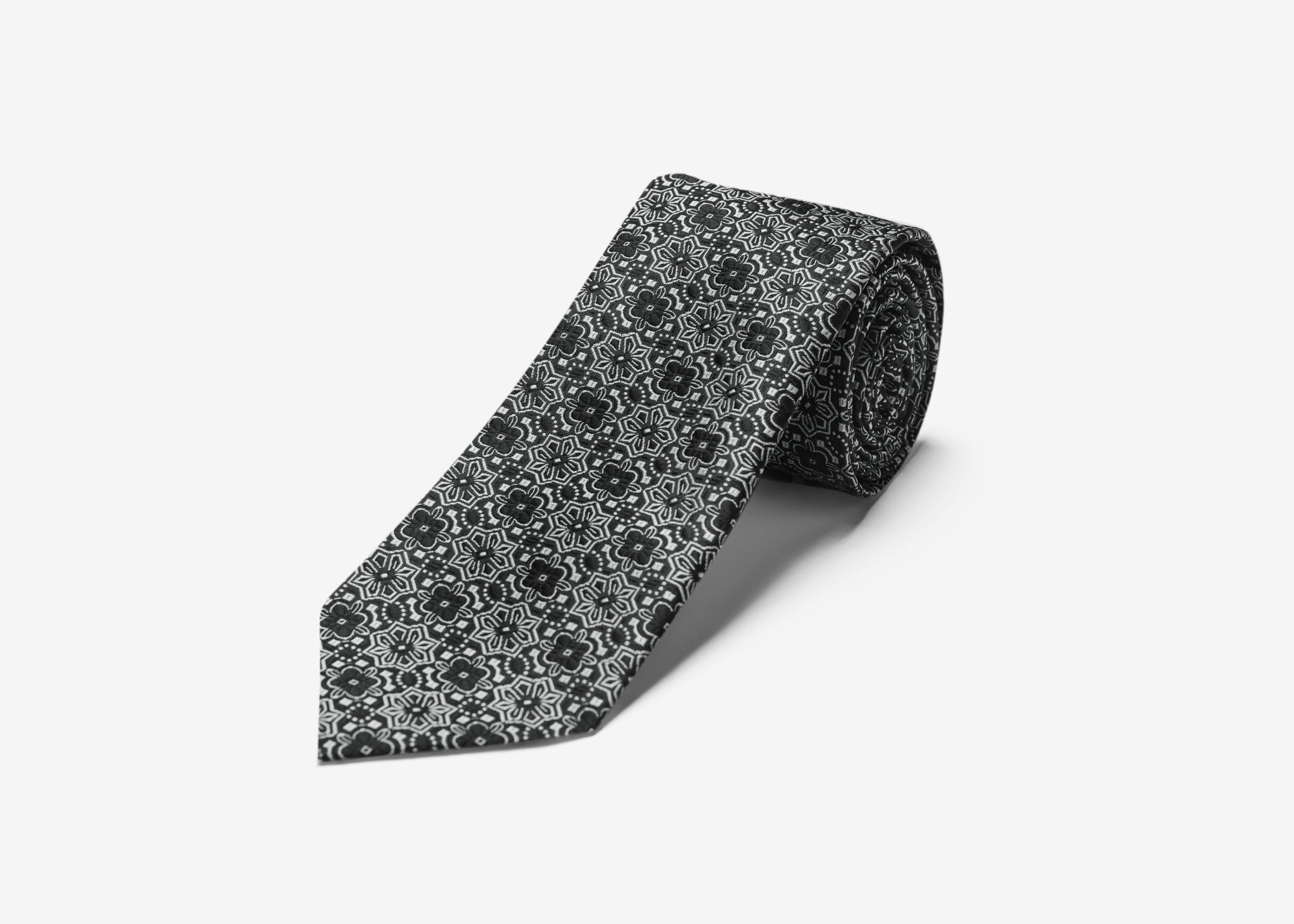Black Diamond Floral Long Tie