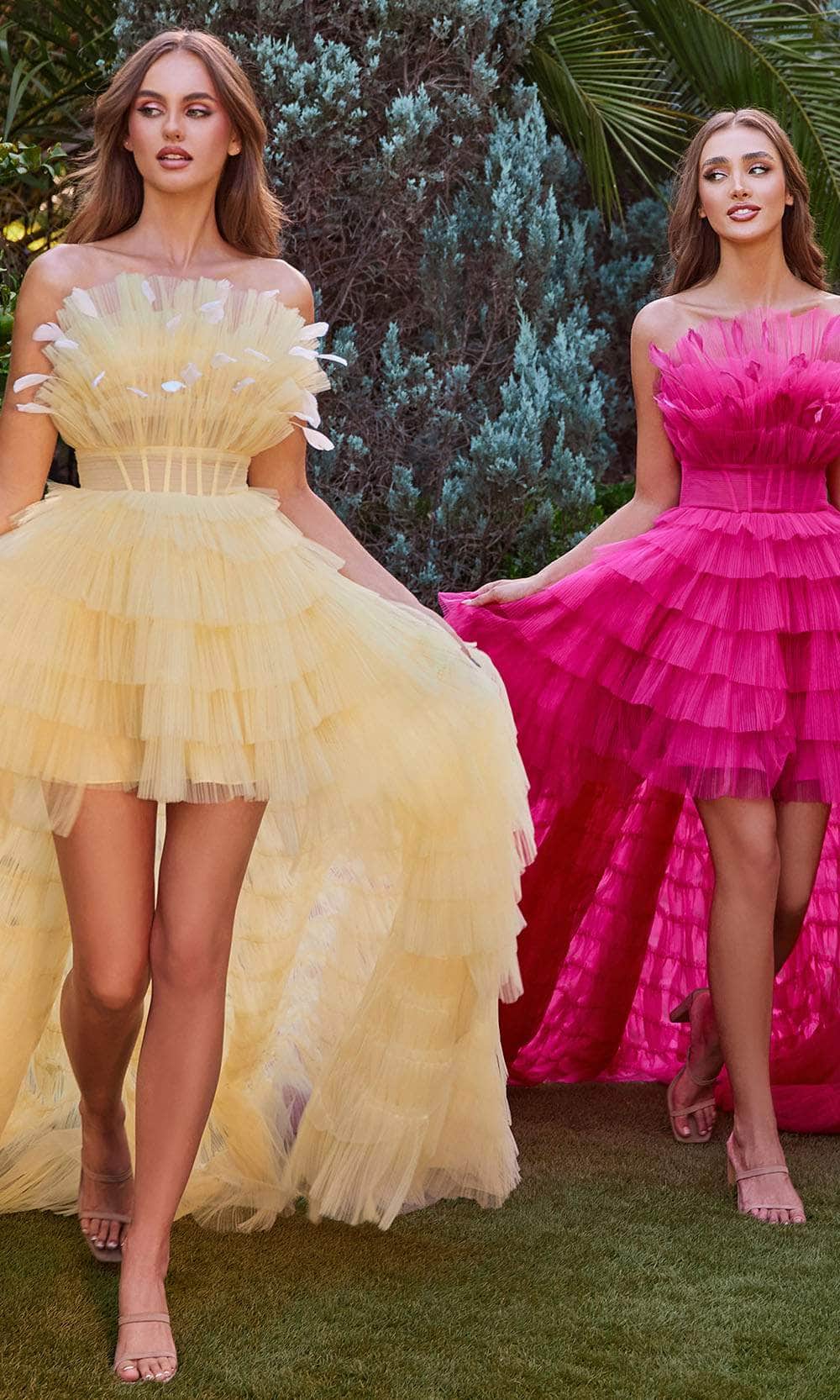 Andrea and Leo A1240 - Feathered A-Line Gown