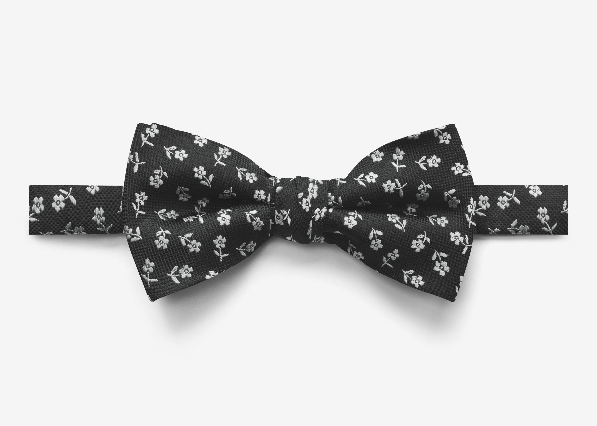 Black Single Flower Bow Tie