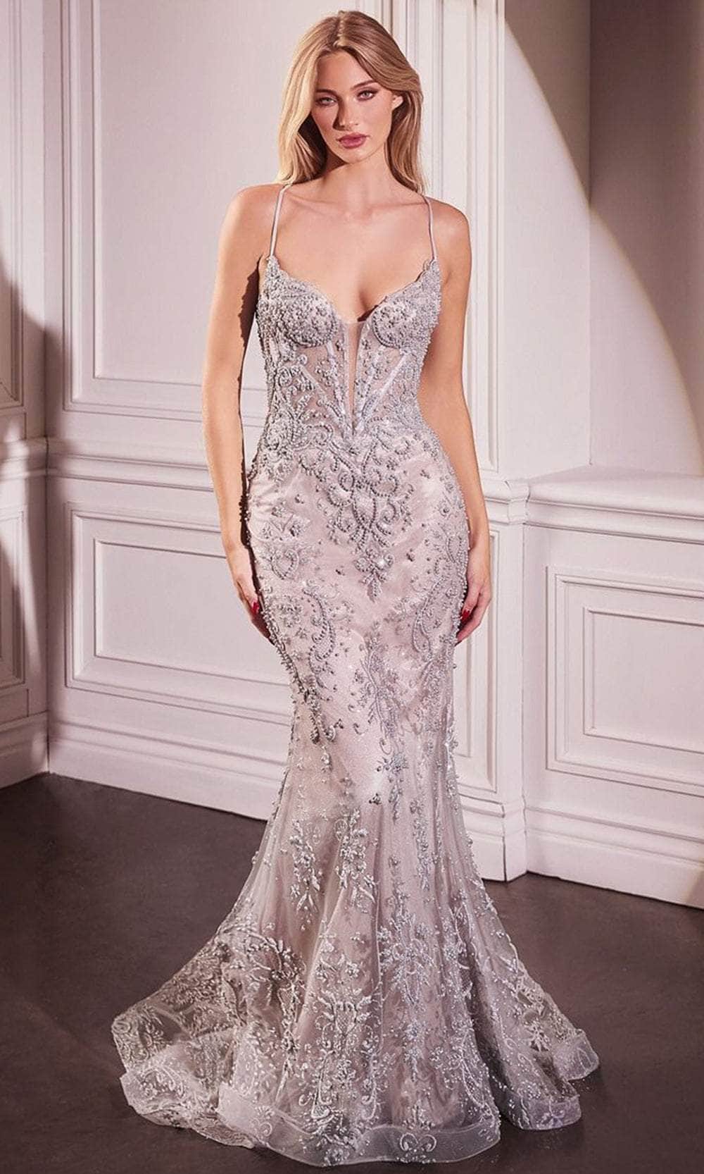 Ladivine CC2403 - Bead Embellished Mermaid Evening Dress
