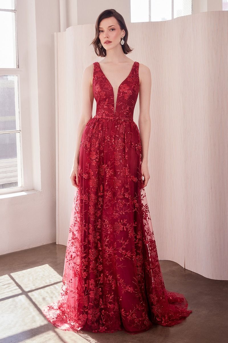 Amoris by Ladivine T606 - Illusion Plunging Neck Prom Dress