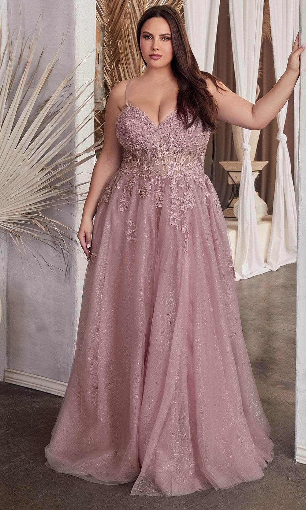 Cinderella Divine C148C - Embroidered Sleeveless Prom Dress