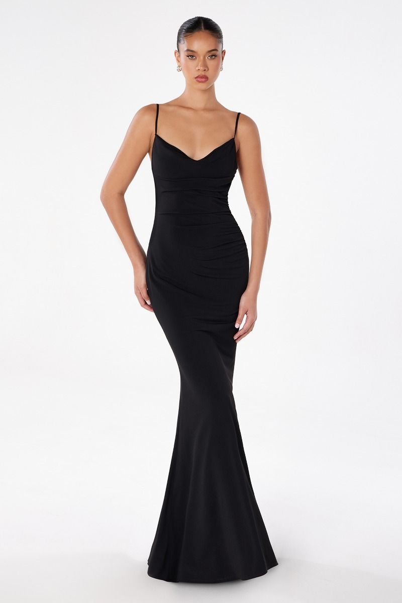 Ladivine T2008 - Cowl Neck Mermaid Gown