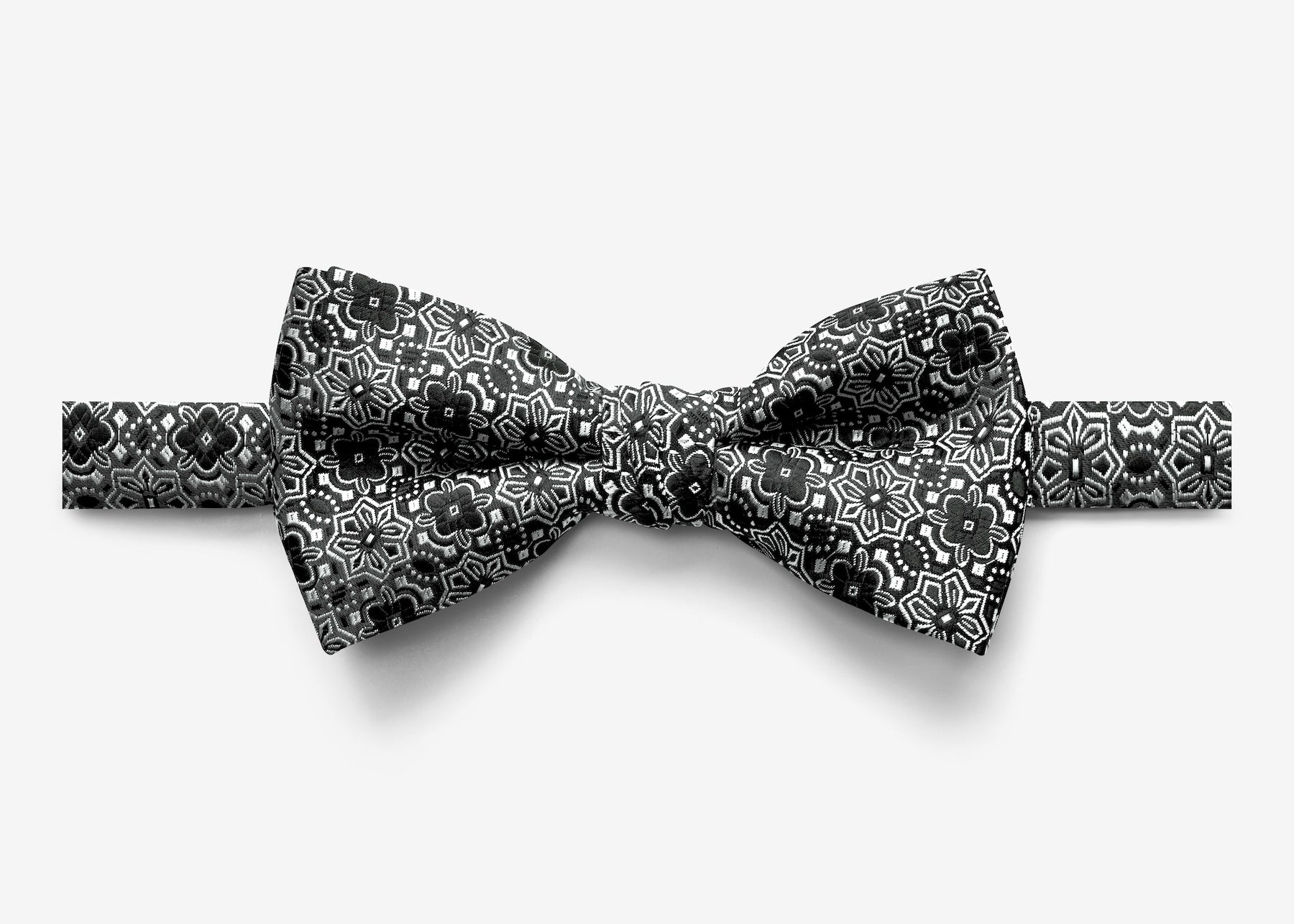 Black Diamond Floral Bow Tie