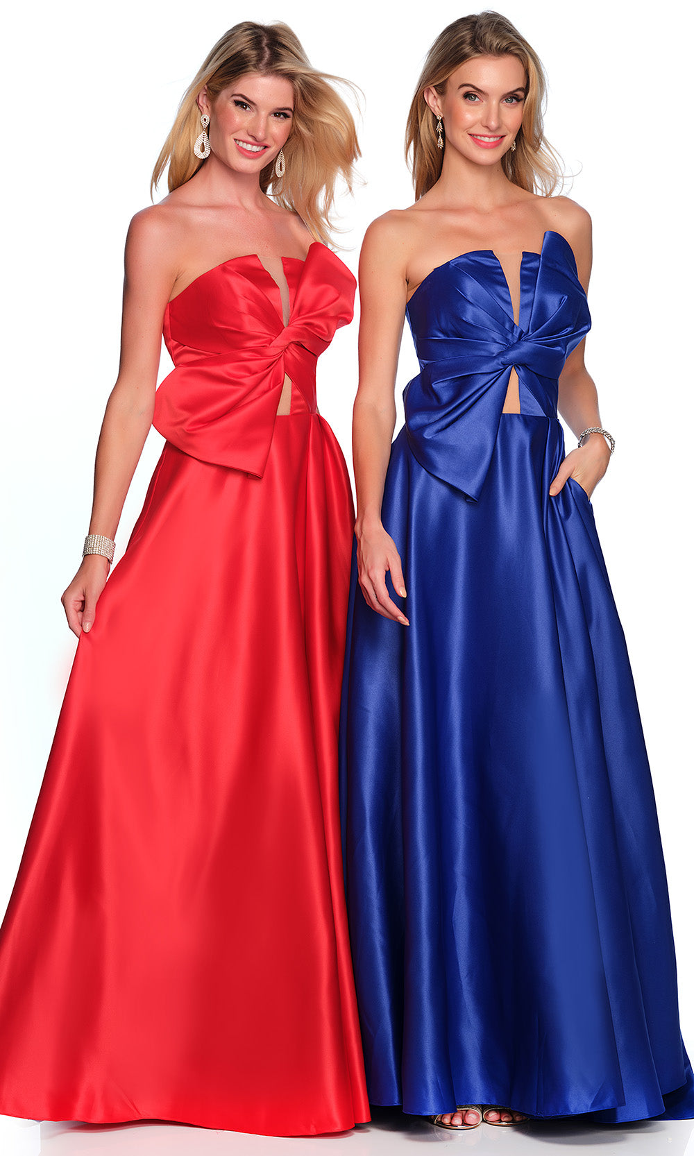 Dave & Johnny 11850 - Strapless Bow Detail Prom Dress with Pockets