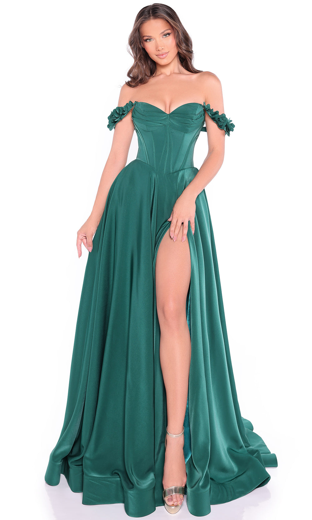Amarra 89441 - Floral Off-Shoulder Corset Evening Gown