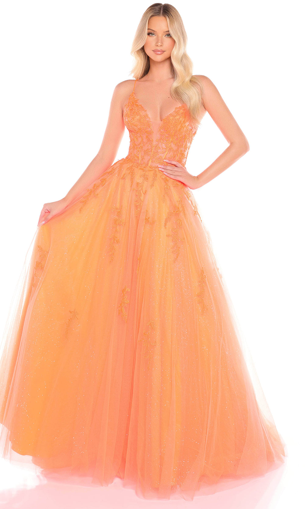 Amarra 88410 - Floral Embroidered Tulle Ballgown