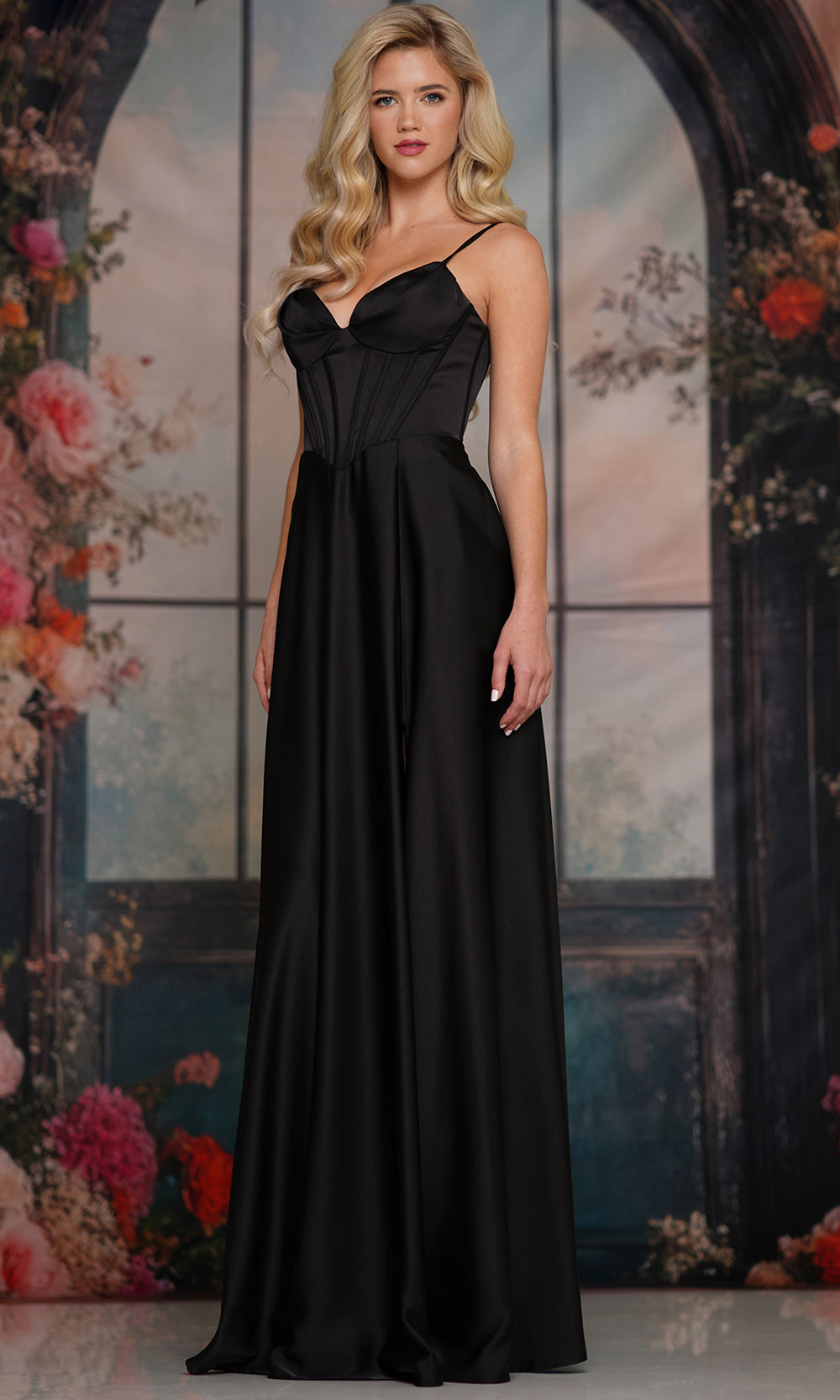Colors Dress 3743 - Sweetheart Satin A-line Gown