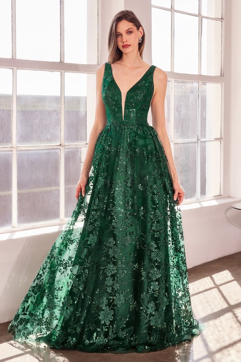 Amoris by Ladivine T606 - Illusion Plunging Neck Prom Dress