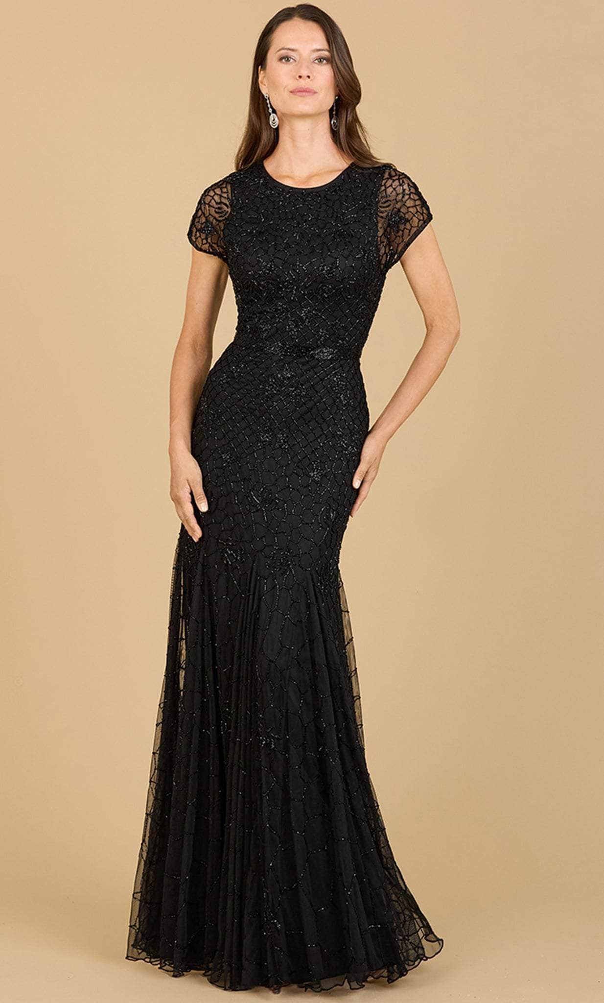 Lara Dresses 29224 - Sheer Short Sleeved Gown