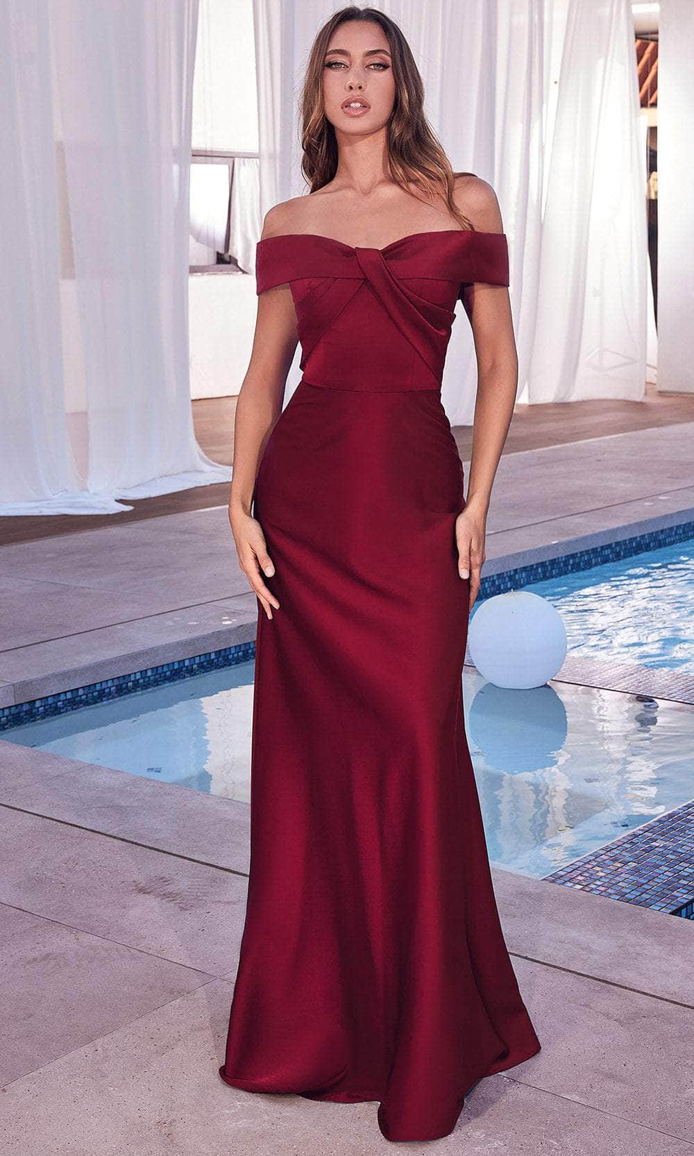 Ladivine CD325 - Off Shoulder Knotted Prom Gown