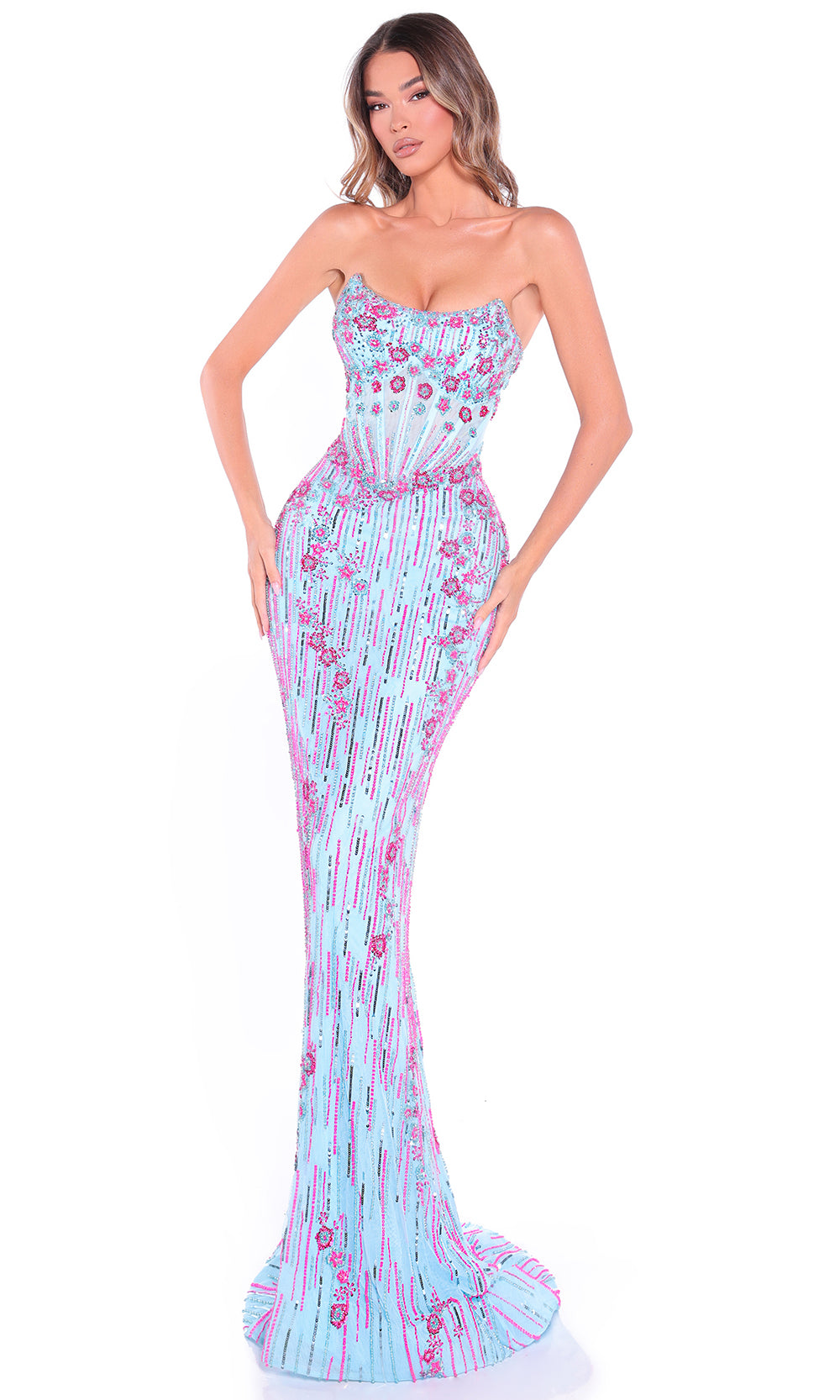 Light Blue/Fuchsia