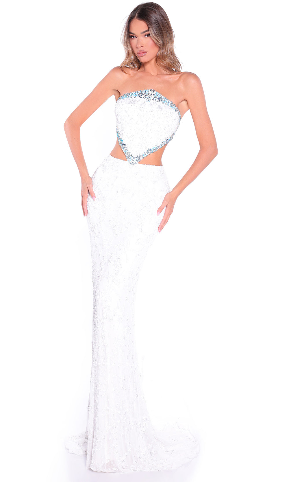 Ivory/Light Blue