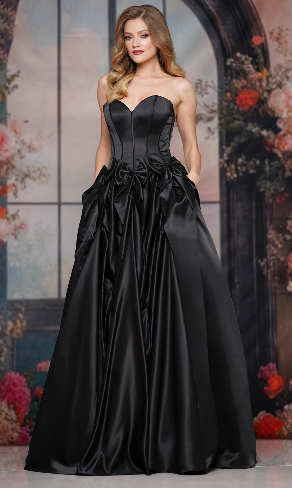 Colors Dress 3739 - Bow Accent Sweetheart A-line Gown