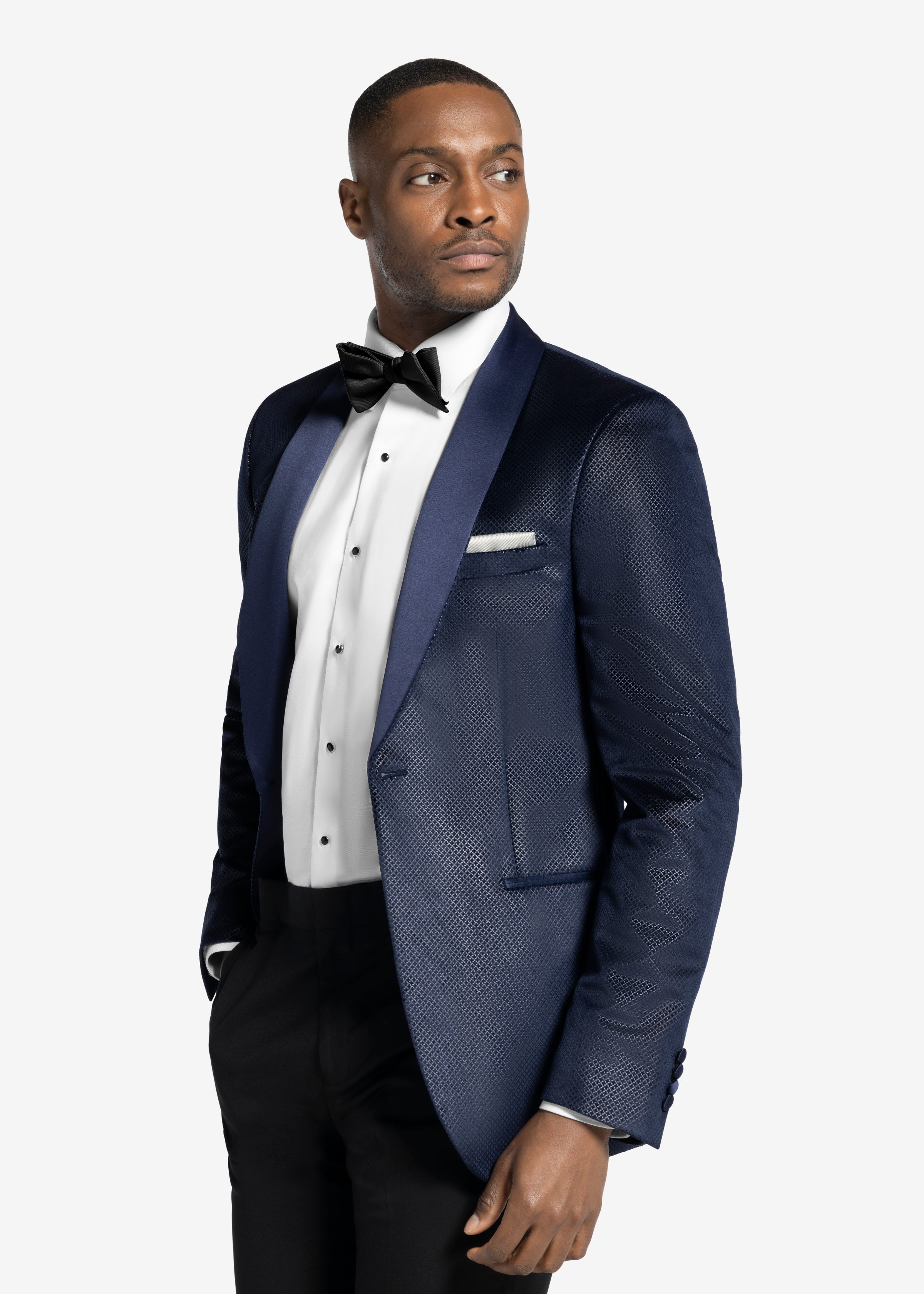 Navy Shawl Velvet Tuxedo Jacket