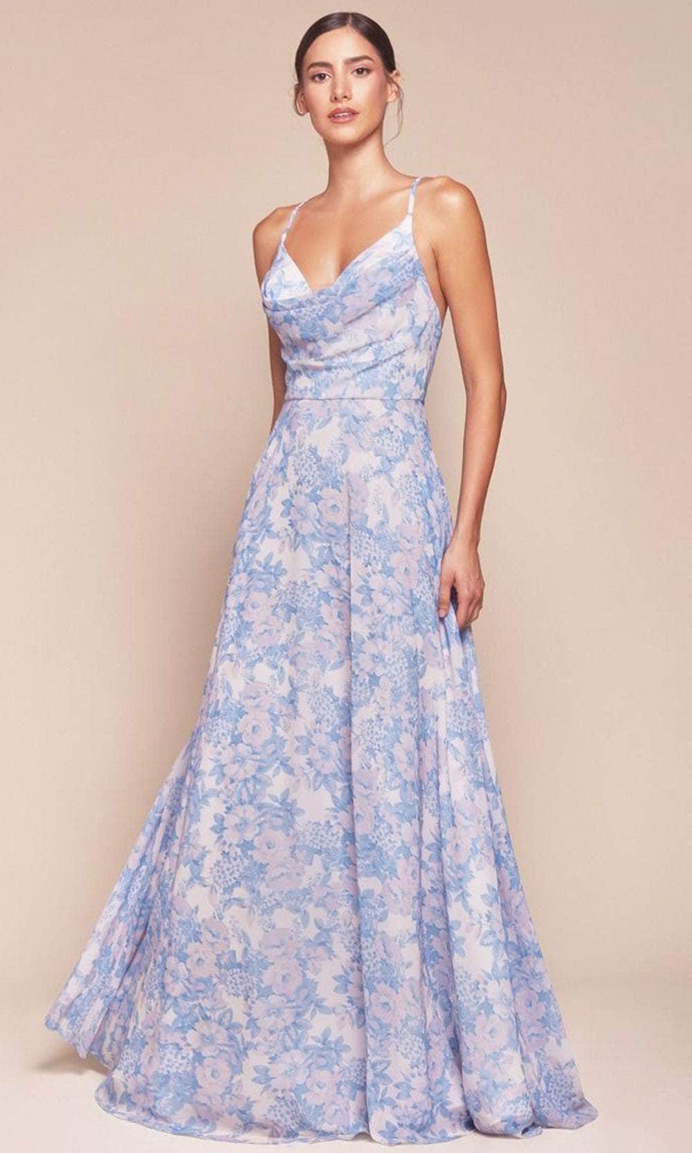 Cinderella Divine 7444 - A-Line V-Neck Evening Gown