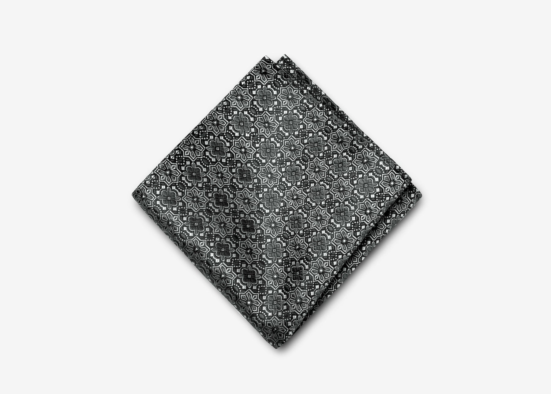 Black Diamond Floral Pocket Square