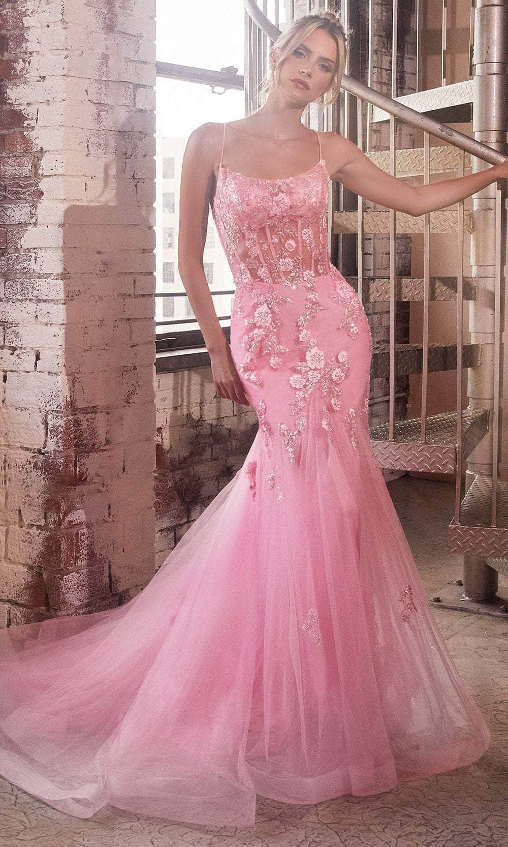 Cinderella Divine D145 - Floral Embellished Trumpet Dress