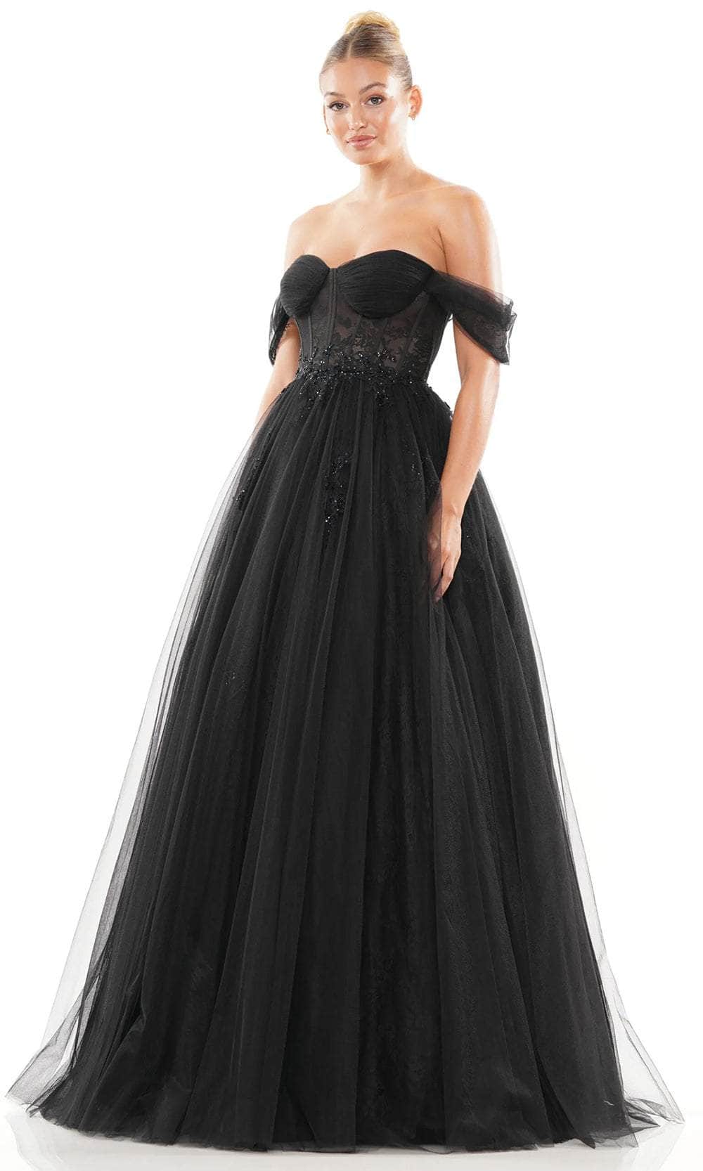 Colors Dress 3240 - Off Shoulder Tulle Prom Dress