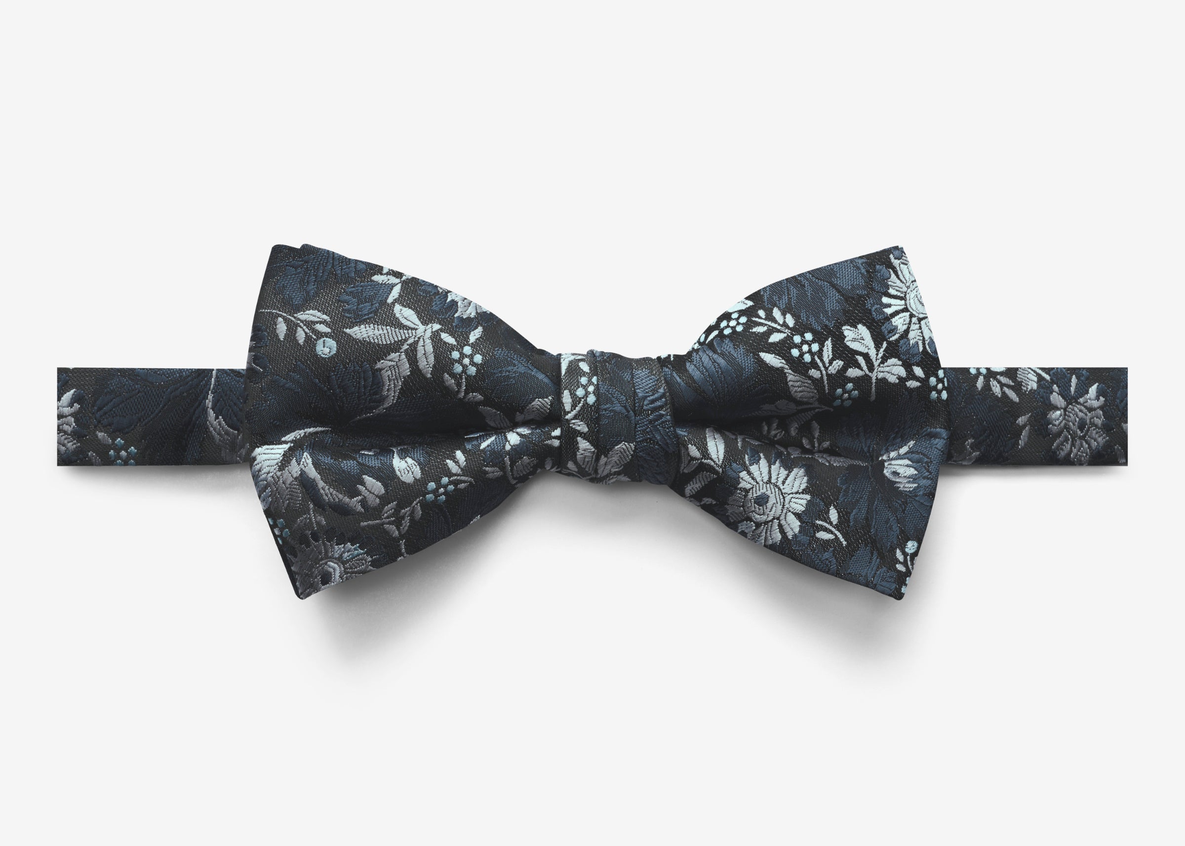 Mid Gray Floral Bow Tie