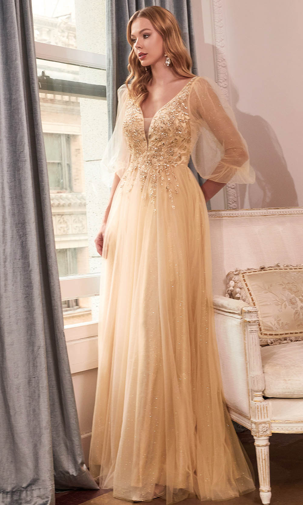 Cinderella Divine CD0182 - Lace Detailed Evening Dress