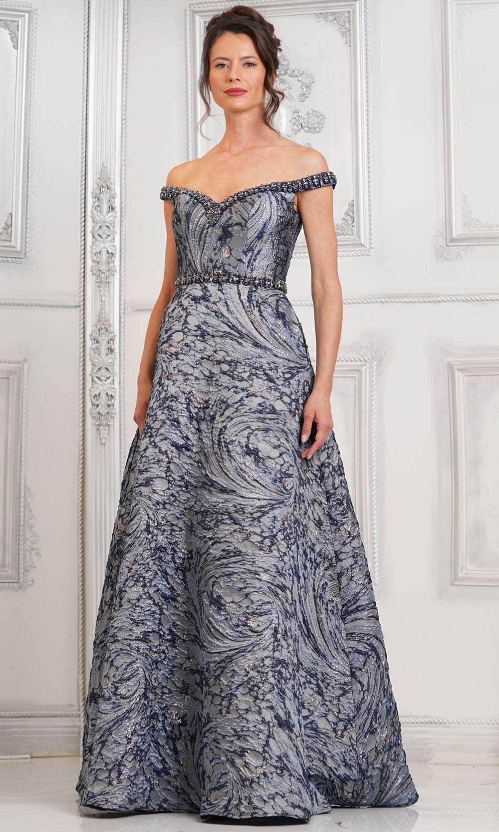 Marsoni by Colors MV1299 - Off-Shoulder Beaded Long Gown
